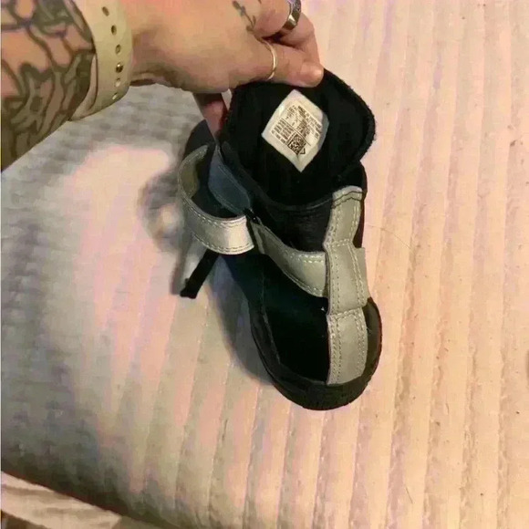 Black All Star High Top Leather Sneakers With Reflective Band - Picture 8 of 8